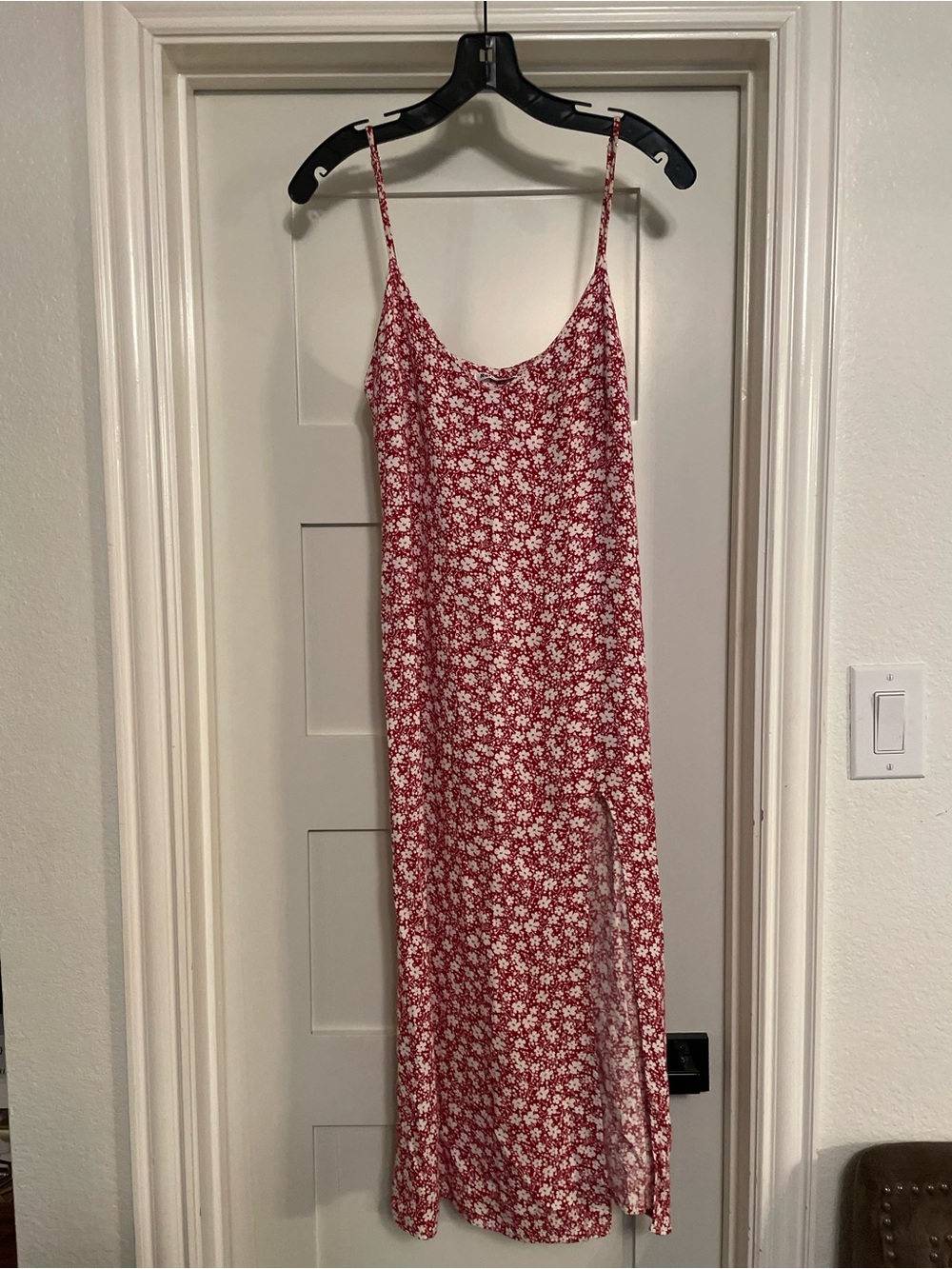 Reformation Red and White Floral Slip Dress